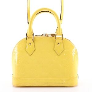 Louis Vuitton Alma BB Two-Way Bag in Yellow Monogram Vernis Leather